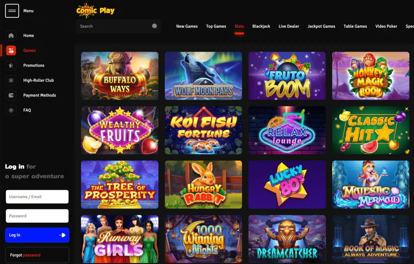 Comic Play Casino Login